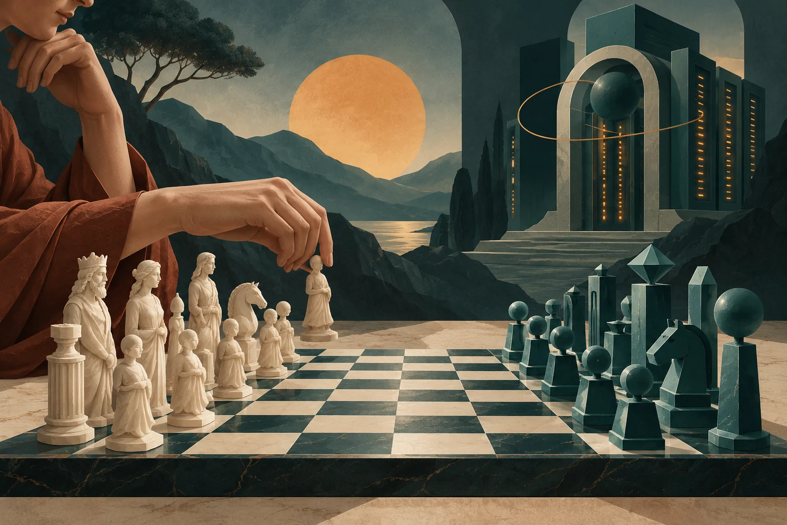 主題插畫：跳棋與國際象棋：學習新框架